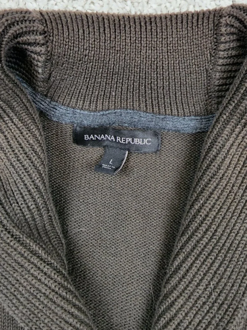 Banana Republic Olive Green Cardigan Mens Size Large L/G Olive Green Brown USA